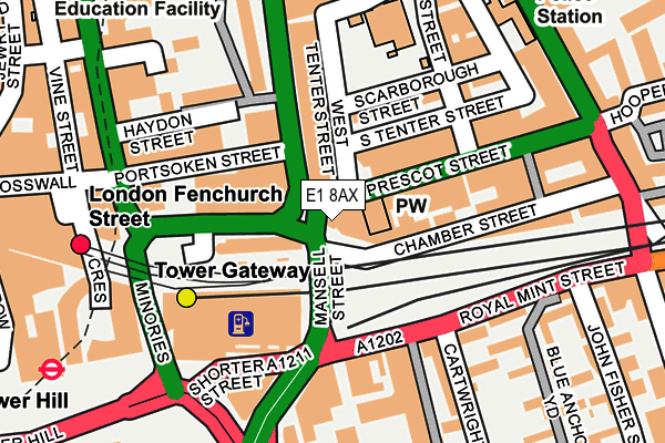 E1 8AX map - OS OpenMap – Local (Ordnance Survey) E1 8AX map - OS OpenMap – Local (Ordnance Survey)