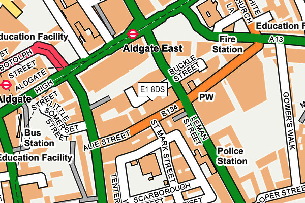 E1 8DS map - OS OpenMap – Local (Ordnance Survey) E1 8DS map - OS OpenMap – Local (Ordnance Survey)