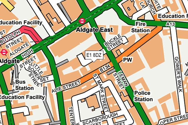 E1 8DZ map - OS OpenMap – Local (Ordnance Survey) E1 8DZ map - OS OpenMap – Local (Ordnance Survey)