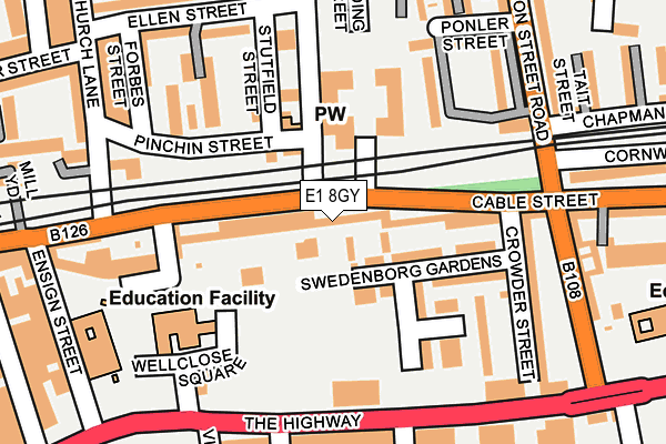 E1 8GY map - OS OpenMap – Local (Ordnance Survey) E1 8GY map - OS OpenMap – Local (Ordnance Survey)