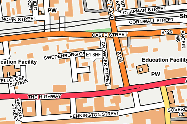 E1 8HF map - OS OpenMap – Local (Ordnance Survey) E1 8HF map - OS OpenMap – Local (Ordnance Survey)