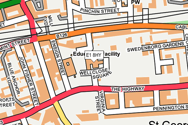 E1 8HY map - OS OpenMap – Local (Ordnance Survey) E1 8HY map - OS OpenMap – Local (Ordnance Survey)