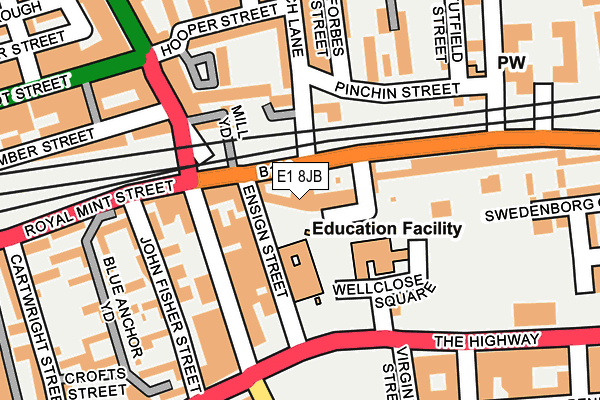 E1 8JB map - OS OpenMap – Local (Ordnance Survey) E1 8JB map - OS OpenMap – Local (Ordnance Survey)