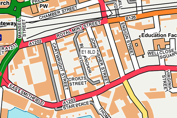 E1 8LD map - OS OpenMap – Local (Ordnance Survey) E1 8LD map - OS OpenMap – Local (Ordnance Survey)