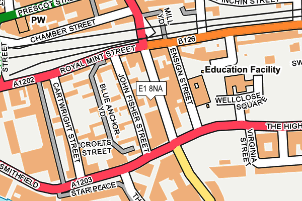 E1 8NA map - OS OpenMap – Local (Ordnance Survey) E1 8NA map - OS OpenMap – Local (Ordnance Survey)