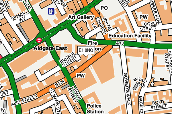 E1 8NQ map - OS OpenMap – Local (Ordnance Survey) E1 8NQ map - OS OpenMap – Local (Ordnance Survey)