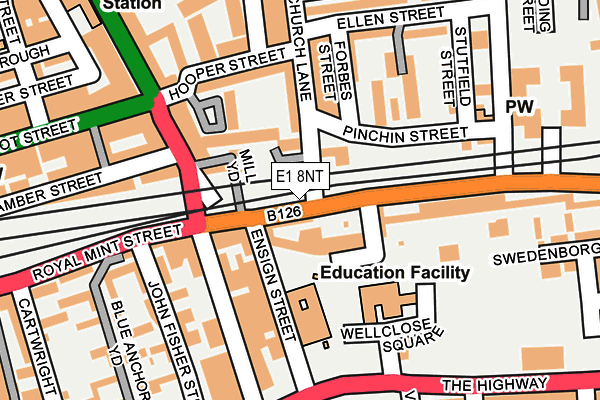 E1 8NT map - OS OpenMap – Local (Ordnance Survey)