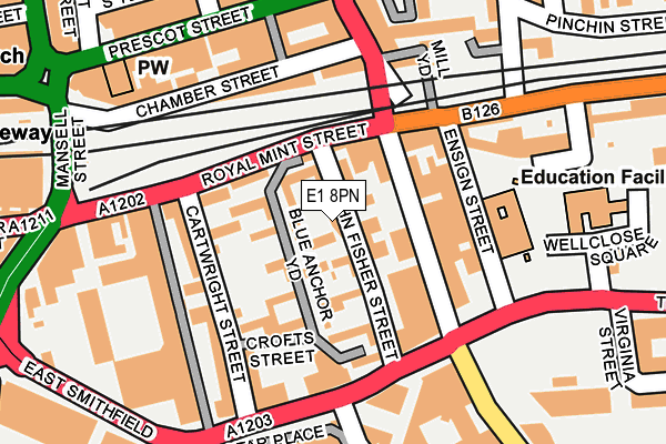 E1 8PN map - OS OpenMap – Local (Ordnance Survey) E1 8PN map - OS OpenMap – Local (Ordnance Survey)