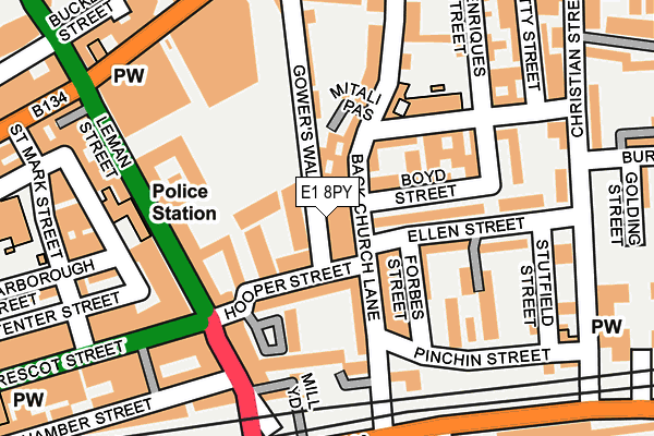 E1 8PY map - OS OpenMap – Local (Ordnance Survey) E1 8PY map - OS OpenMap – Local (Ordnance Survey)