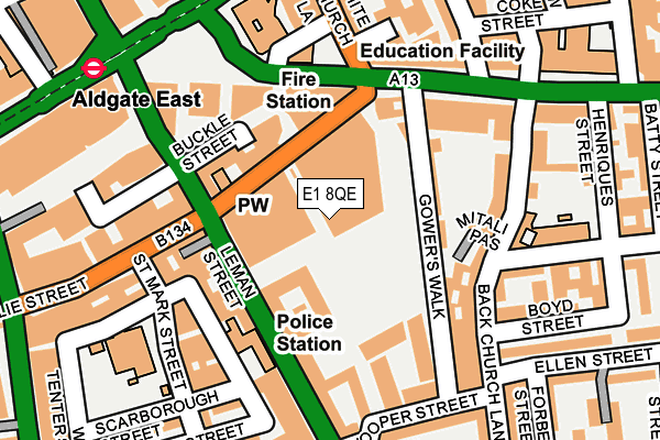 E1 8QE map - OS OpenMap – Local (Ordnance Survey) E1 8QE map - OS OpenMap – Local (Ordnance Survey)
