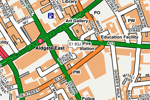 E1 8QJ map - OS OpenMap – Local (Ordnance Survey) E1 8QJ map - OS OpenMap – Local (Ordnance Survey)