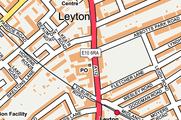 E10 6RA map - OS OpenMap – Local (Ordnance Survey)