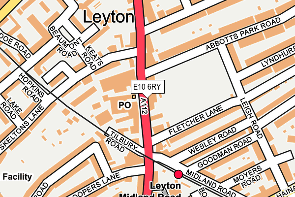 E10 6RY map - OS OpenMap – Local (Ordnance Survey) E10 6RY map - OS OpenMap – Local (Ordnance Survey)