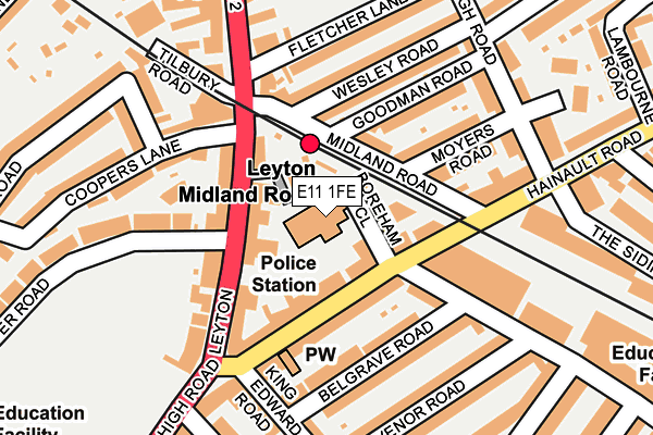 E11 1FE map - OS OpenMap – Local (Ordnance Survey) E11 1FE map - OS OpenMap – Local (Ordnance Survey)