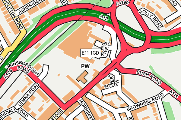 E11 1GD map - OS OpenMap – Local (Ordnance Survey) E11 1GD map - OS OpenMap – Local (Ordnance Survey)