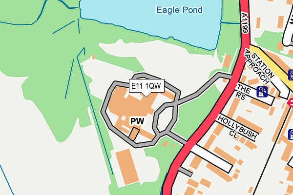 E11 1QW map - OS OpenMap – Local (Ordnance Survey) E11 1QW map - OS OpenMap – Local (Ordnance Survey)
