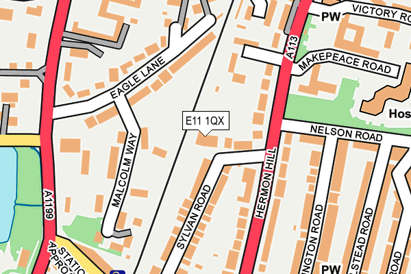 E11 1QX map - OS OpenMap – Local (Ordnance Survey) E11 1QX map - OS OpenMap – Local (Ordnance Survey)