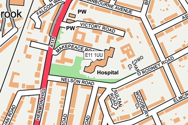 E11 1UU map - OS OpenMap – Local (Ordnance Survey) E11 1UU map - OS OpenMap – Local (Ordnance Survey)