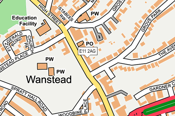 E11 2AG map - OS OpenMap – Local (Ordnance Survey)