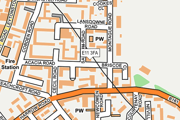 E11 3FA map - OS OpenMap – Local (Ordnance Survey) E11 3FA map - OS OpenMap – Local (Ordnance Survey)