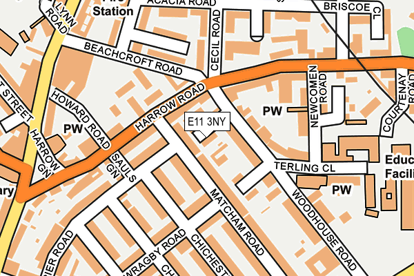 E11 3NY map - OS OpenMap – Local (Ordnance Survey) E11 3NY map - OS OpenMap – Local (Ordnance Survey)