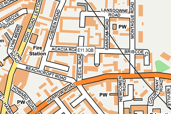 E11 3QB map - OS OpenMap – Local (Ordnance Survey) E11 3QB map - OS OpenMap – Local (Ordnance Survey)