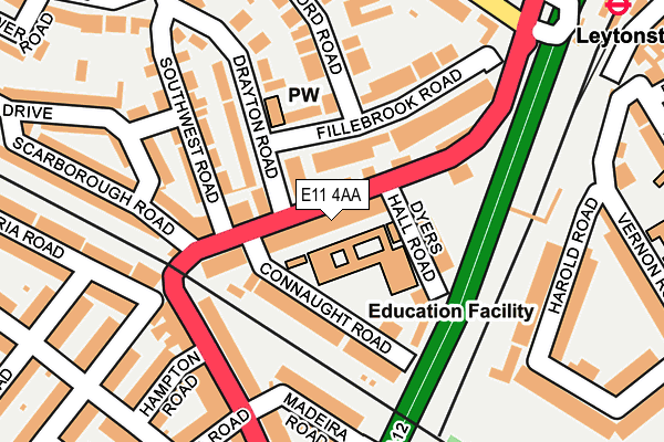 E11 4AA map - OS OpenMap – Local (Ordnance Survey)