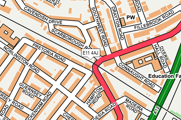 E11 4AJ map - OS OpenMap – Local (Ordnance Survey) E11 4AJ map - OS OpenMap – Local (Ordnance Survey)