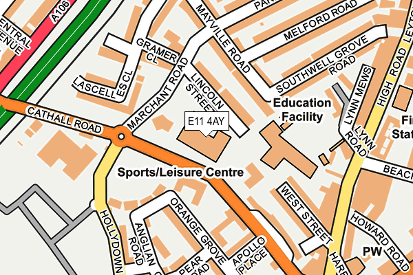 E11 4AY map - OS OpenMap – Local (Ordnance Survey) E11 4AY map - OS OpenMap – Local (Ordnance Survey)