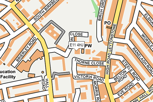 E11 4HJ map - OS OpenMap – Local (Ordnance Survey) E11 4HJ map - OS OpenMap – Local (Ordnance Survey)