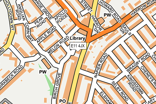 E11 4JX map - OS OpenMap – Local (Ordnance Survey) E11 4JX map - OS OpenMap – Local (Ordnance Survey)