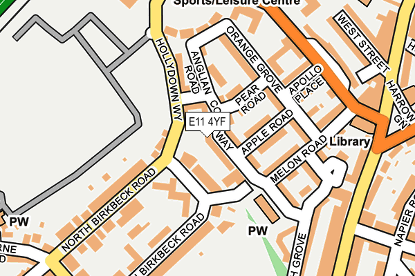 E11 4YF map - OS OpenMap – Local (Ordnance Survey) E11 4YF map - OS OpenMap – Local (Ordnance Survey)