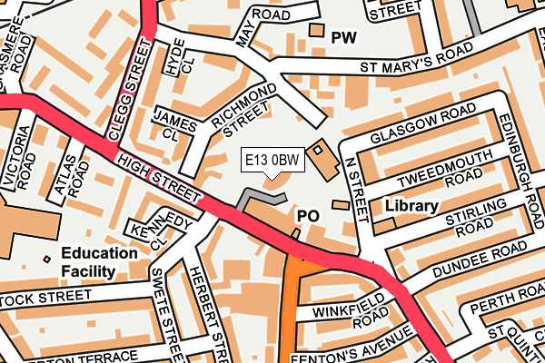 E13 0BW map - OS OpenMap – Local (Ordnance Survey) E13 0BW map - OS OpenMap – Local (Ordnance Survey)