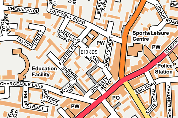E13 8DS map - OS OpenMap – Local (Ordnance Survey) E13 8DS map - OS OpenMap – Local (Ordnance Survey)