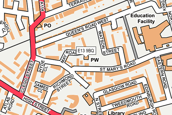 E13 9BQ map - OS OpenMap – Local (Ordnance Survey) E13 9BQ map - OS OpenMap – Local (Ordnance Survey)