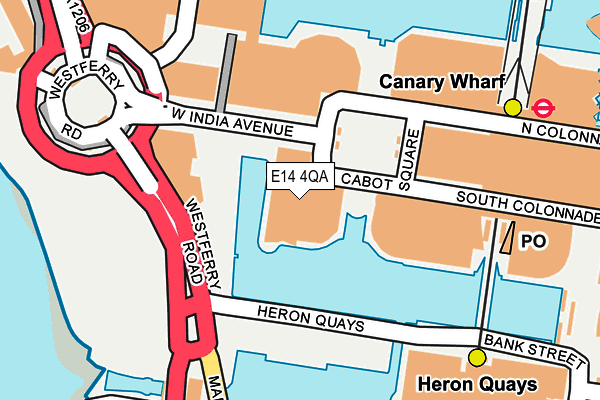 E14 4QA map - OS OpenMap – Local (Ordnance Survey)