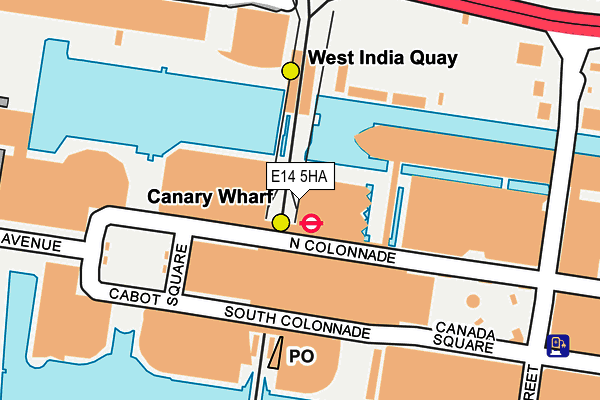 E14 5HA map - OS OpenMap – Local (Ordnance Survey)