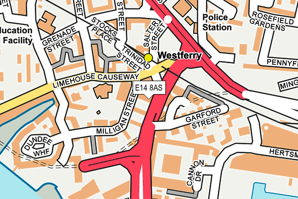 E14 8AS map - OS OpenMap – Local (Ordnance Survey) E14 8AS map - OS OpenMap – Local (Ordnance Survey)