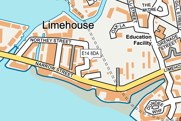 E14 8DA map - OS OpenMap – Local (Ordnance Survey)