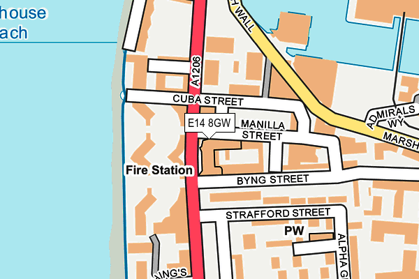 E14 8GW map - OS OpenMap – Local (Ordnance Survey) E14 8GW map - OS OpenMap – Local (Ordnance Survey)