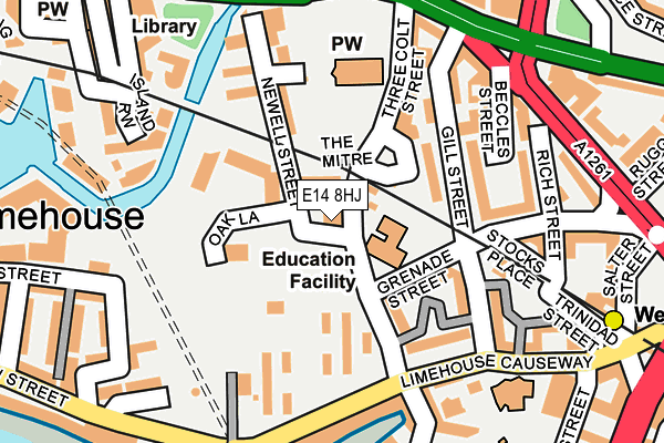 E14 8HJ map - OS OpenMap – Local (Ordnance Survey)