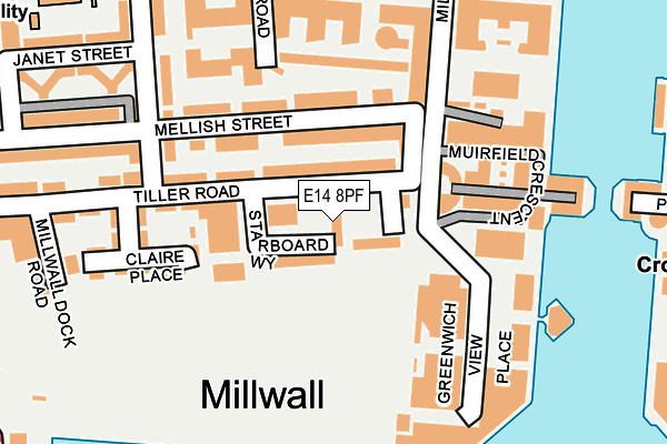 E14 8PF map - OS OpenMap – Local (Ordnance Survey) E14 8PF map - OS OpenMap – Local (Ordnance Survey)
