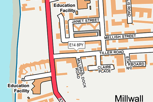 E14 8PY map - OS OpenMap – Local (Ordnance Survey) E14 8PY map - OS OpenMap – Local (Ordnance Survey)