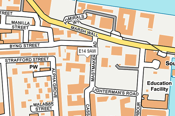 E14 9AW map - OS OpenMap – Local (Ordnance Survey) E14 9AW map - OS OpenMap – Local (Ordnance Survey)