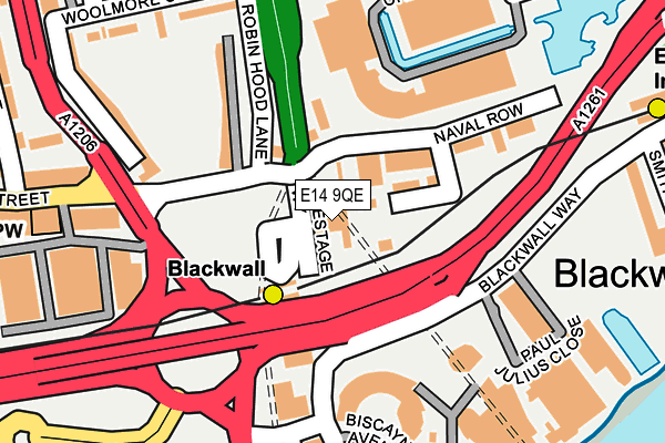 E14 9QE map - OS OpenMap – Local (Ordnance Survey)
