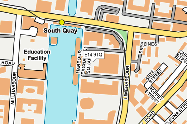 E14 9TQ map - OS OpenMap – Local (Ordnance Survey)