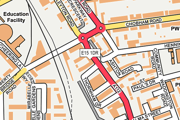 E15 1DR map - OS OpenMap – Local (Ordnance Survey) E15 1DR map - OS OpenMap – Local (Ordnance Survey)