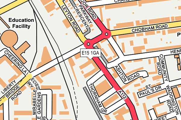 E15 1GA map - OS OpenMap – Local (Ordnance Survey) E15 1GA map - OS OpenMap – Local (Ordnance Survey)