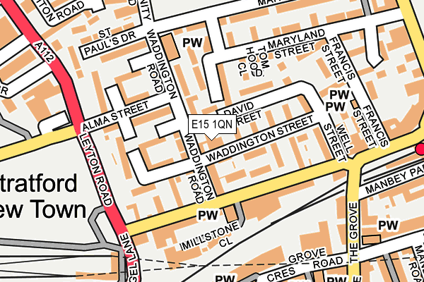 E15 1QN map - OS OpenMap – Local (Ordnance Survey) E15 1QN map - OS OpenMap – Local (Ordnance Survey)
