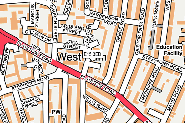 E15 3ED map - OS OpenMap – Local (Ordnance Survey)